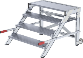 ALU-ARBEITSPODEST FAHRBAR 4 ALU-STUFEN B 1000MM PODESTH. 0,79M ARBEITS.-2,8 50021