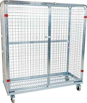 STAHLROLLBEHÄLTER 620X1500X1400MM 2S-WÄ. 1R.WAND 1 FL.TÜR 1 DACH S56201500FC053