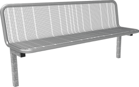 PARKBANK SEVILLA DRAHTGITTER RAL 9006 N.BREITE 1770MM M.LEHNE Z.EINBE 54222-31