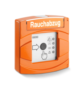GEZE RWA-Feuertaster, FT 4 A, Aufputz, 24V DC, Aluminiumdruckguss orange