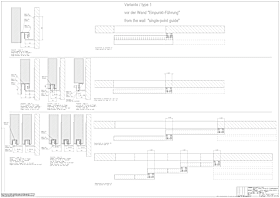 GEZE Bodenführung, Perlan 140 Teleskop, M-Form,2-flg.,L 6000, Aluminium, EV1 eloxiert