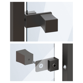 Hettich Cadro Vitrine Glastür-Adapter für Knöpfe, schwarz matt, 9303936