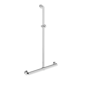 HEWI Duschhandlauf mit verschiebbarer Brausehalterstange, Länge 1250 mm (senkrecht)/965 mm (waagerecht)