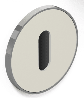 HEWI bicolor Schlüsselros., fl.Edelstahlrosetten Tiefschwarz