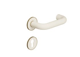 HEWI Feuerschutzgarnitur, PVD-Ros., Edition matt bicolor Reinweiß