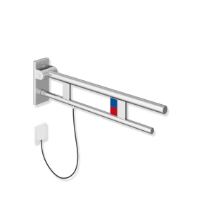 HEWI Stützklappgriff Duo, Design A, mit Spül-/Funktionstasten (E-Ausführung)