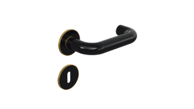 HEWI bicolor Zimmergarnitur m.fl.Edelstahlros.in PVD-Besch Tiefschwarz