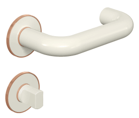 HEWI bicolor F-B-Grt. m. fl. Edelstahlros. in PVD-Besch. Reinweiß