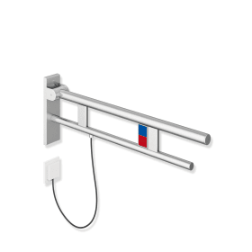 HEWI Stützklappgriff Duo, Design B, mit Spül-/Funktionstasten (E-Ausführung)