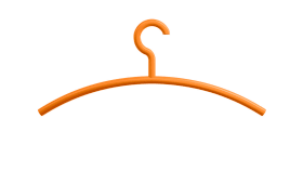 HEWI Kleiderbügel, Haken feststehend orange 