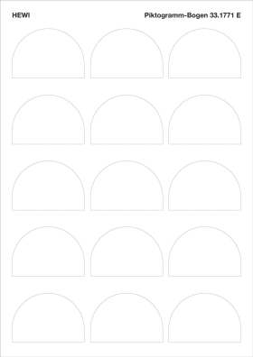 HEWI Piktobogen 25 Motive selbstkl., blanko, B:60mm H:41mm 