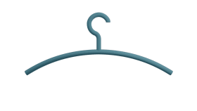 HEWI Kleiderbügel, matt,  Haken feststehend aquablau 