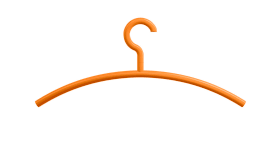 HEWI Kleiderbügel, Haken drehbar, 90Grad Rastpunkte orange 