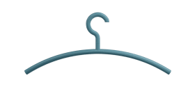 HEWI Kleiderbügel, Haken drehbar, 90Grad Rastpunkte aquablau 