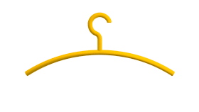 HEWI Kleiderbügel, Haken drehbar, matt,  90Grad Rastpunkte senfgelb 