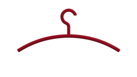 HEWI Kleiderbügel, Haken drehbar, matt,  90Grad Rastpunkte rubinrot 