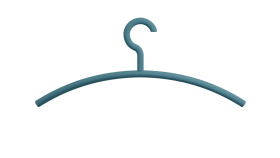 HEWI Kleiderbügel, Haken drehbar, matt,  90Grad Rastpunkte aquablau 