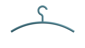 HEWI Kleiderbügel, Haken feststehend VPE 5 Stück aquablau 