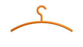 HEWI Kleiderbügel, Haken feststehend matt, VPE 5 Stück orange 