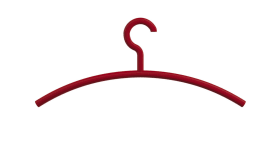 HEWI Kleiderbügel, Haken feststehend matt, VPE 5 Stück rubinrot 