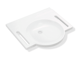 WASCHTISCH M.GRIFFMULDEN 600X550 O.ÜBERLAUF O.HAHNLOCH