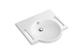 WASCHTISCH M.GRIFFMULDEN 600X550 M.ÜBERLAUF O.HAHNLOCH