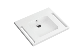 WASCHTISCH ÜBERLAUF ECKIGE MULDE 650X550 O.HAHNLOCH