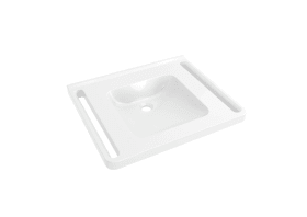 WASCHTISCH SCHWALLKANTE ECKIGE MULDE 650X550 O.HAHNLOCH