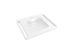 WASCHTISCH SCHWALLKANTE ECKIGE MULDE 650X550 1 HAHNLOCH