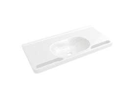 WASCHTISCH SCHWALLKANTE RUNDE MULDE 850X400 O.HAHNLOCH