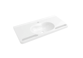 WASCHTISCH SCHWALLKANTE RUNDE MULDE 850X400 1 HAHNLOCH