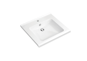 WASCHTISCH S-FORM MODULAR M.ÜBERLAUF 650X550 1 HAHNLOCH