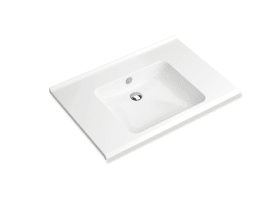 WASCHTISCH S-FORM MODULAR M.ÜBERLAUF 850X550 O.HAHNLOCH