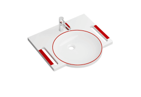 HEWI Produktset Waschtisch "950.11.106" und Armatur "AQ1.12M10240"