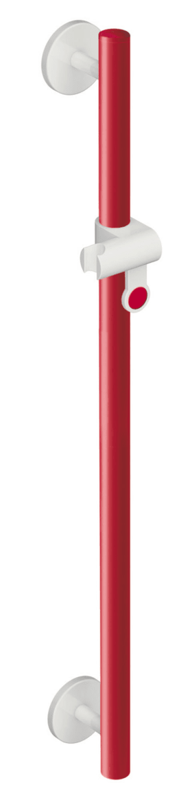 Hewi shower holder bar System 800, support, rosette and shower holder Hewi 99 pure white, length 900