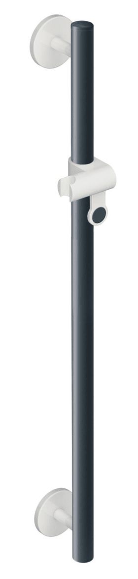 BRAUSEHALTERSTANGE L:1100 STÜTZEN ROS REINWEIß STANGEN ANTHRAZITGRAU