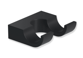 HEWI Doppelhaken Sys 800, plvb, Tiefe: 50mm schw tma 