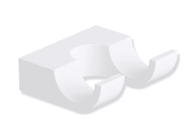 HEWI Doppelhaken Sys 800, plvb, Tiefe: 50mm weiß tiefmatt 