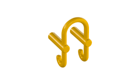 HEWI Garderobendoppelhaken Ser 801, Haken nach hinten zeigend senfgelb 