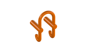 HEWI Garderobendoppelhaken Ser 801, Haken nach hinten zeigend orange 