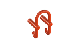 HEWI Garderobendoppelhaken Ser 801, Haken nach hinten zeigend koralle 