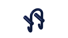 HEWI Garderobendoppelhaken Ser 801, Haken nach hinten zeigend stahlblau 