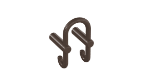 HEWI Garderobendoppelhaken Ser 801, Haken nach hinten zeigend umbra 