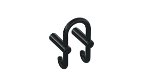 HEWI Garderobendoppelhaken Ser 801, Haken nach hinten zeigend tiefschwarz 