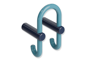 HEWI Garderobendoppelhaken Ser 801, Haken nach hinten zeigend, Fb. 55/50 