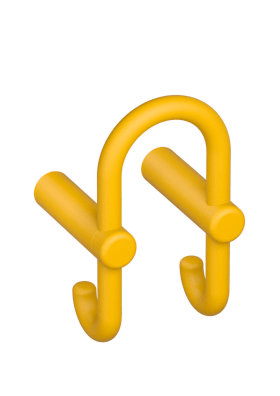 HEWI Grd.D-haken Ser 801, matt, Haken nach hinten zeigend senfgelb 