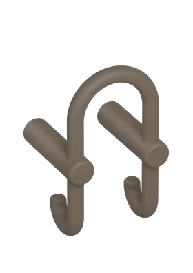 HEWI Grd.D-haken Ser 801, matt, Haken nach hinten zeigend umbra 