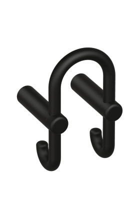 HEWI Grd.D-haken Ser 801, matt, Haken nach hinten zeigend tiefschwarz 