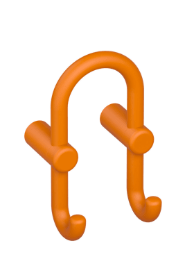 HEWI Grd.D-haken Ser 801, matt, Haken nach vorn zeigend orange 