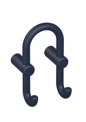 HEWI Grd.D-haken Ser 801, matt, Haken nach vorn zeigend stahlblau 